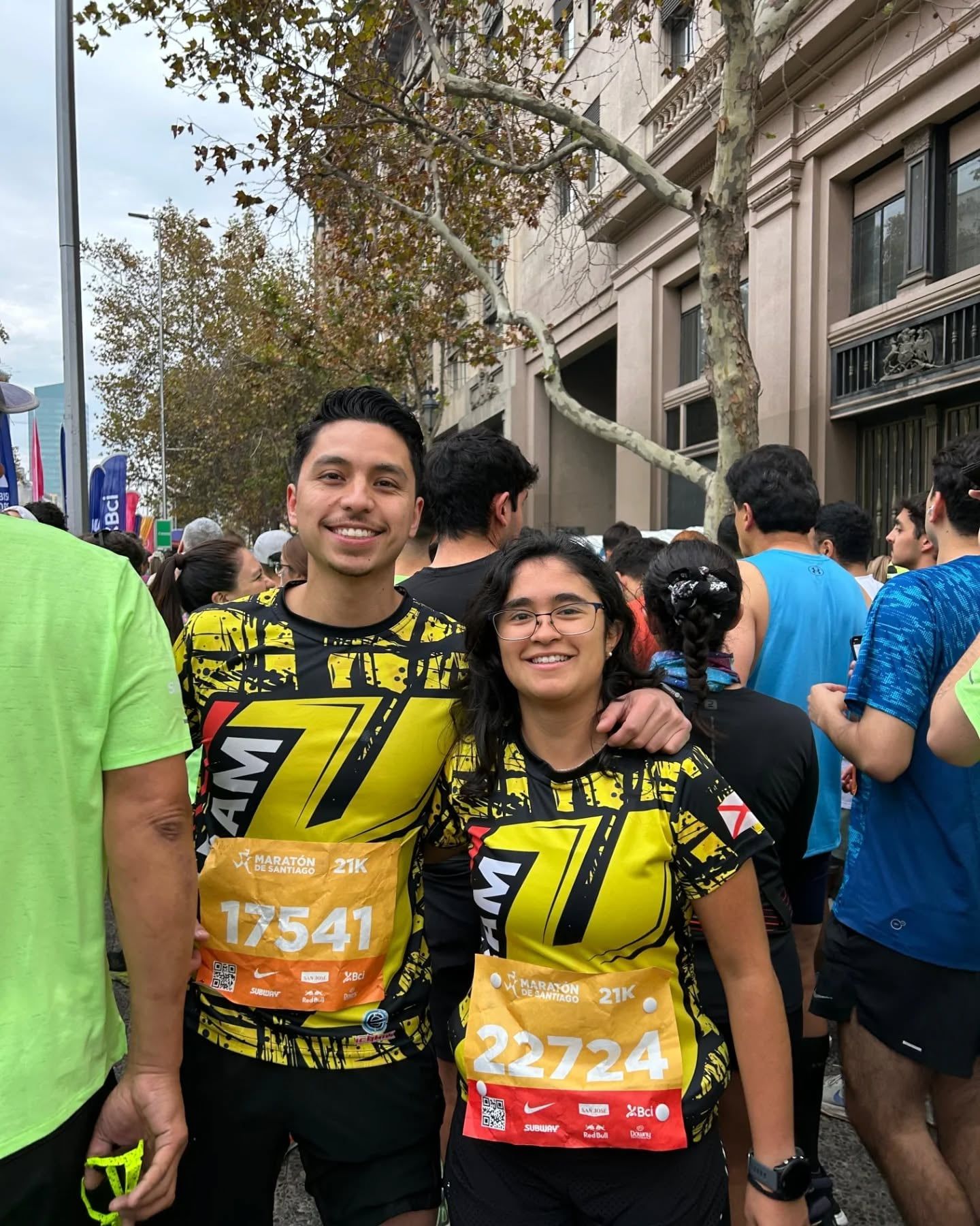 Erick y Belén en el Maratón de Santiago